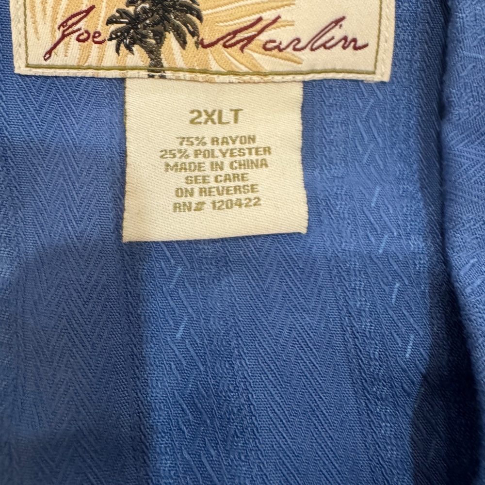 Joe Marlin Blue Textured Shirt 2XLT